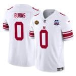 New York Giants #0 Brian Burns White 2024 F.U.S.E. With John Madden Patch And 100TH Season Patch Vapor Untouchable Limited Stitched Jersey