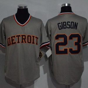 Tigers #23 Kirk Gibson Grey Cooperstown Throwback Stitched Jersey