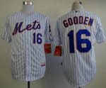 Mets #16 Dwight Gooden White(Blue Strip) Home Cool Base Stitched Jersey