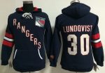 New York Rangers #30 Henrik Lundqvist Navy Blue Old Time Heidi NHL Hoodie