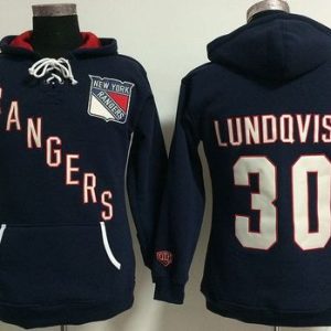 New York Rangers #30 Henrik Lundqvist Navy Blue Old Time Heidi NHL Hoodie