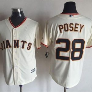 Giants #28 Buster Posey Cream New Cool Base Stitched Jersey