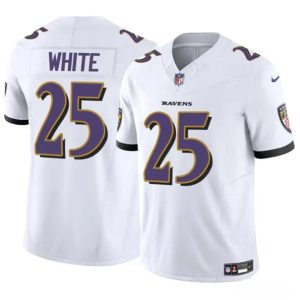 Baltimore Ravens #25 Tre'Davious White White 2023 F.U.S.E. Vapor Limited Jersey