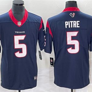 Houston Texans #5 Jalen Pitre Navy Vapor Untouchable Limited Stitched Jersey