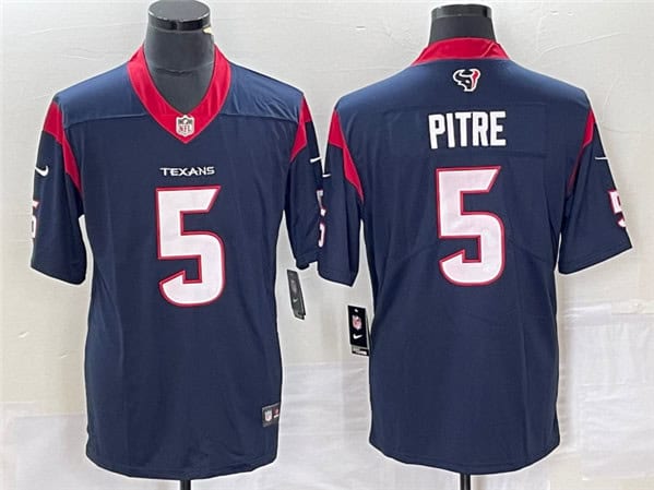 Houston Texans #5 Jalen Pitre Navy Vapor Untouchable Limited Stitched Jersey