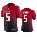 Atlanta Falcons #5 Drake London Red Black Vapor Untouchable Limited Stitched Jersey