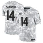 Minnesota Vikings #14 Sam Darnold Arctic Camo 2024 F.U.S.E. Salute To Service Limited Stitched Jersey