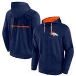 Denver Broncos Navy Defender Evo Full-Zip Hoodie