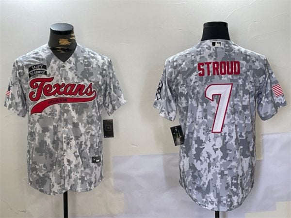 Houston Texans #7 C.J. Stroud 2024 Arctic Camo Salute To Service Stitched Jersey