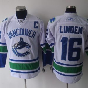 Canucks #16 Trevor Linden White Stitched Jersey