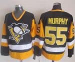 Penguins #55 Larry Murphy Black CCM Throwback Stitched Jersey