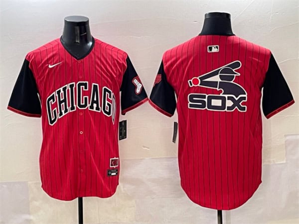Chicago White Sox Team Big Logo Red Black 2025 City Connect Limited Stitched Jersey