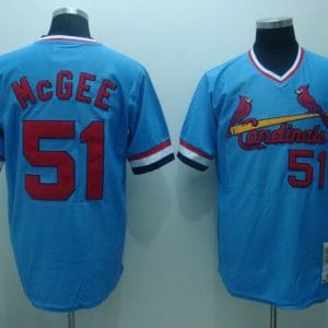 Mitchell And Ness Cardinals #51 Willie McGee Stitched Blue Throwback Jersey