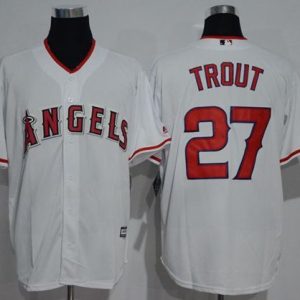 Angels Of Anaheim #27 Mike Trout White New Cool Base Stitched Jersey