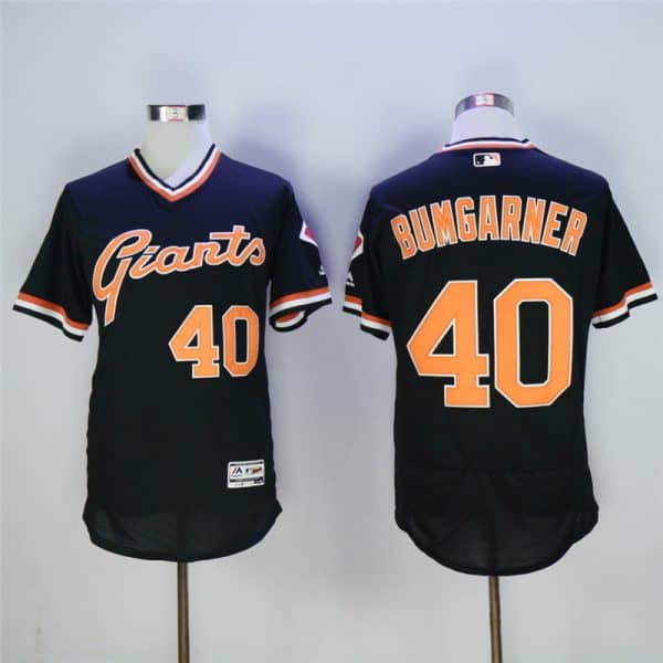 San Francisco Giants #40 Madison Bumgarner Black Cool Base Cooperstown Collection Player Stitched Jersey