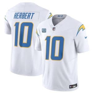 Los Angeles Chargers #10 Justin Herbert White 2024 F.U.S.E. With 4-Star C Patch Vapor Limited Stitched Jersey