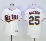 Twins #25 Byron Buxton White Flexbase Authentic Collection Stitched Jersey