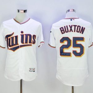 Twins #25 Byron Buxton White Flexbase Authentic Collection Stitched Jersey