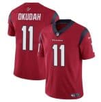Houston Texans #11 Jeff Okudah Red Vapor Untouchable Stitched Jersey