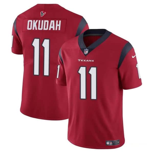 Houston Texans #11 Jeff Okudah Red Vapor Untouchable Stitched Jersey