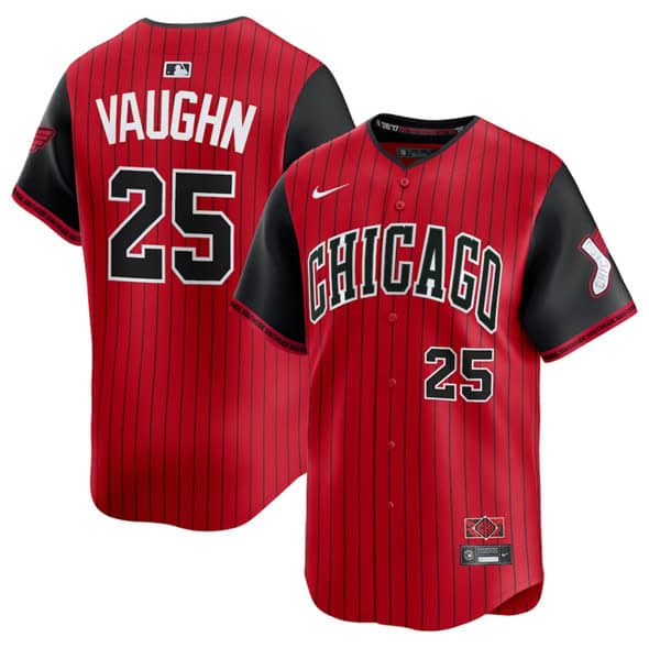 Chicago White Sox #25 Andrew Vaughn Red Black 2025 City Connect Limited Stitched Jersey