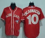 Blue Jays #10 Edwin Encarnacion Red New Cool Base Canada Day Stitched Jersey