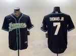 Jacksonville Jaguars #7 Brian Thomas Jr Black With Patch Cool Base Stitched Jersey