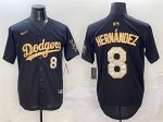 Los Angeles Dodgers #8 Enrique Hernandez Black Gold Limited Stitched Jersey