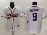 Minnesota Vikings #9 J.J. McCarthy White Cool Base Stitched Jersey