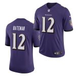 Baltimore Ravens #12 Rashod Bateman Purple 2021 Vapor Untouchable Limited Stitched Jersey