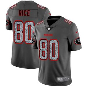 San Francisco 49ers #80 Jerry Rice 2019 Gray Fashion Static Limited Stitched Jersey