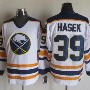 Sabres #39 Dominik Hasek White CCM Throwback Stitched Jersey