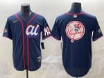 American League New York Yankees Team Big Logo Navy 2025 All-Star Edition Limited Stitched Jersey
