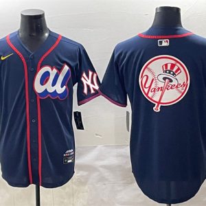 American League New York Yankees Team Big Logo Navy 2025 All-Star Edition Limited Stitched Jersey