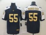 Dallas Cowboys #55 Leighton Vander Esch Navy Blue Thanksgiving Throwback Gold Limited Stitched Jersey