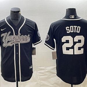 New York Yankees #22 Juan Soto Black Cool Base Stitched Jersey