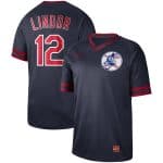 Cleveland Indians #12 Francisco Lindor "Mr. Smile" Navy Cooperstown Collection Legend Stitched Jersey