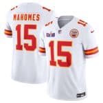 Kansas City Chiefs #15 Patrick Mahomes White F.U.S.E. Super Bowl LVIII Patch Vapor Untouchable Limited Stitched Jersey