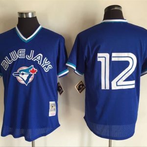 Toronto Blue Jays #12 Roberto Alomar Mitchell And Ness Royal Blue Throwback Stitched Jersey