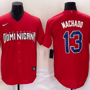 Dominican Republic #13 Manny Machado 2023 Red World Classic Stitched Jersey