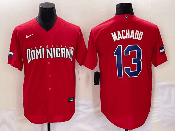 Dominican Republic #13 Manny Machado 2023 Red World Classic Stitched Jersey