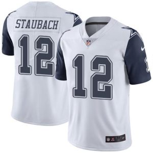 Dallas Cowboys #12 Roger Staubach White Stitched Jersey