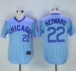 Cubs #22 Jason Heyward Blue(White Strip) Cooperstown Throwback Stitched Jersey