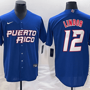 Puerto Rico #12 Francisco Lindor 2023 Royal World Classic Stitched Jersey