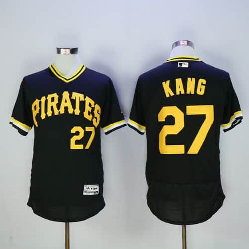 Pirates #27 Jung-Ho Kang Black Flexbase Authentic Collection Cooperstown Stitched Jersey