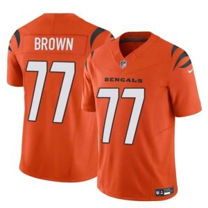 Cincinnati Bengals #77 Trent Brown Orange 2024 F.U.S.E. Vapor Untouchable Limited Stitched Jersey