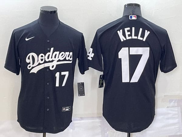 Los Angeles Dodgers #17 Joe Kelly Black Cool Base Stitched Baseball Jersey