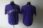Rockies Blank Purple Cool Base Stitched Jersey