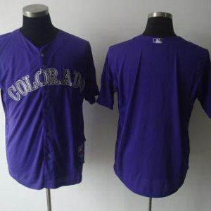 Rockies Blank Purple Cool Base Stitched Jersey