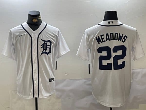 Detroit Tigers #22 Parker Meadows White Cool Base Stitched Jersey